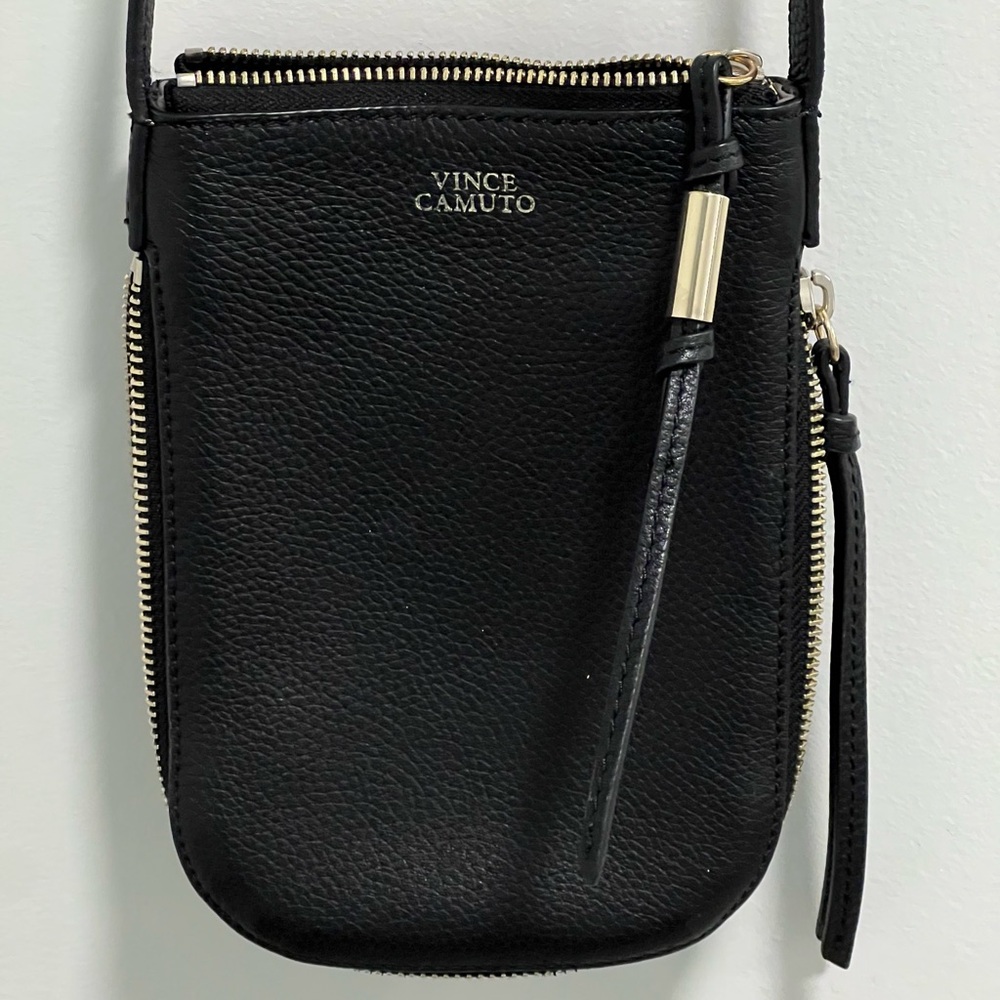 Vince Camuto Crossbody Bag | Black Leather OS